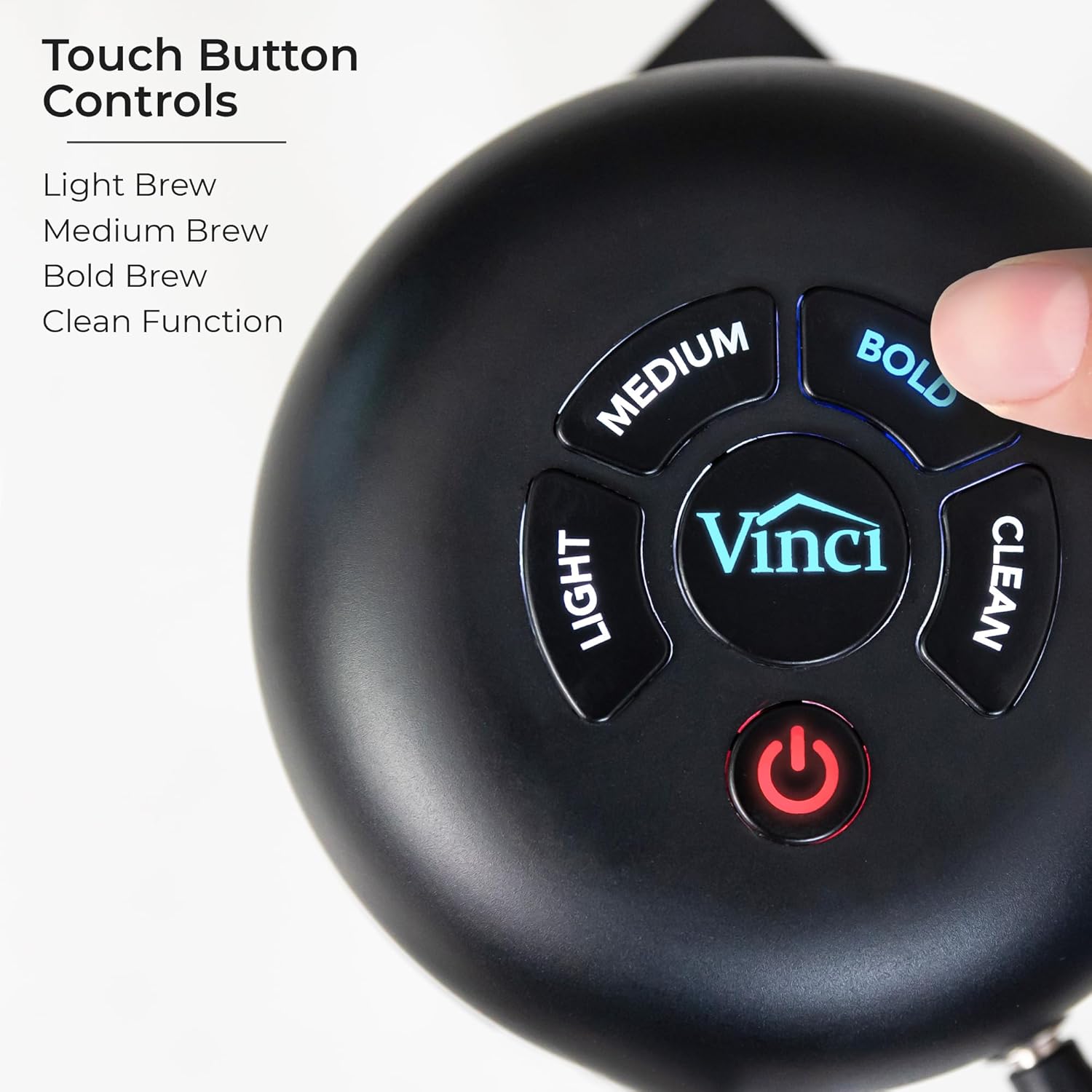 VINCI Express2 Electric Cold Brew Coffee Maker: 37 oz., Fast, Customizable, Low-Acid Brews with Patented Circle Flow Technology Digital Controls, 3 Brew Settings, Self-Cleaning Function