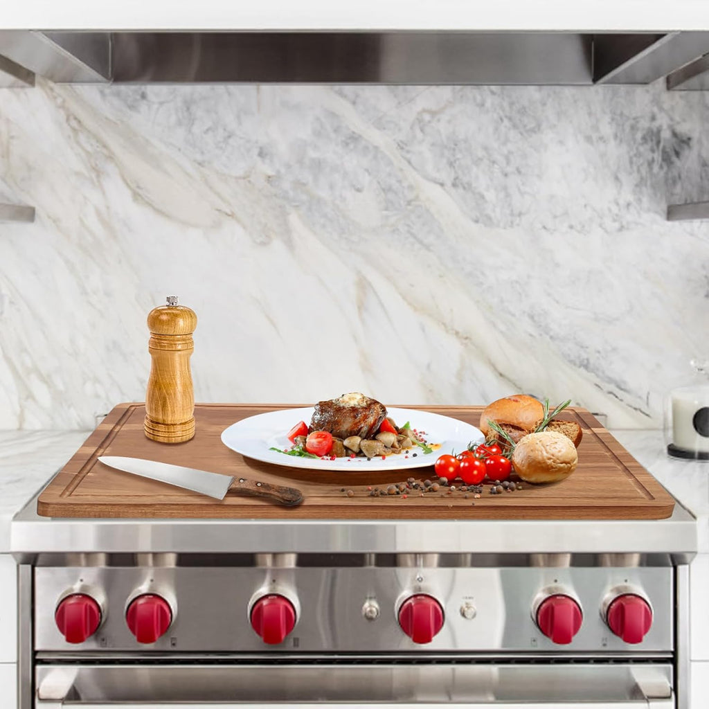 24"x18" XXL Extra Large Acacia Wood Cutting Boards for Kitchen Meat Big Wooden Cheese Charcuterie Board Hardwood Solid Chopping Board Bread Thick Olive Butcher Block Giant Turkey Serving Carving Board