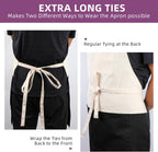 Chef Apron Unisex Two-Tone Professional Kitchen Bib Apron with 2 Pockets Cooking, Grilling, and Baking Gift