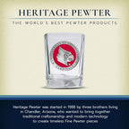 Heritage Pewter Louisville Square Shot Glass | Hand-Sculpted 1.5 Ounce Shot Glass | Intricately Crafted Metal Pewter Alma Mater Inlay