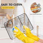 Cooling Baking Rack Set of 2, E-far 11.7” x 9” Non-stick Wire Racks for Oven Cooking Roasting Grilling Cookie Cake Bacon Meat Resting, Non-toxic & Easy to Clean