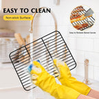 Small Baking Wire Rack Set of 2, E-far Non-stick Rack for Toaster Oven Cooking Roasting Broiling Grilling Meat Bacon, 8.7” x 6.2” Metal Bakeable Cooling Racks for Cookie Cake - Easy to Clean