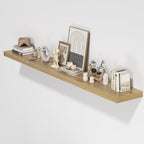 Floating Shelves for Wall, 72"W x 9.3"D x 1.5"H, Long Wooden Wall Mounted Display Shelves with Invisible Brackets for Living Room, Bedroom, Bathroom, Kitchen Decor and Storage, Set of 1, Oak