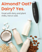 Elementi Milk Frother Handheld - Electric Stirrer and Powerful Protein Powder Mixer Wand, Easy-to-Use Mini Mixer Wand for Quick Delicious Cocktails, Coffee Frother Handheld and Coffee Stirrers (Mocha)