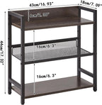 IBUYKE 3-Tier Spice Rack Industrial Counter Shelf Desktop Storage Organizer Standing Seasoning Rack for Countertop Kitchen Office Living Room Desktop Dark Grey UTLJ021G