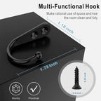 15 Pcs Black Wall Mounted Coat Hooks, Hanger Hook with 30 Pieces Screws for Towel, Key, Robe, Scarf, Bag, Cap, Coffee Cup, Mugs