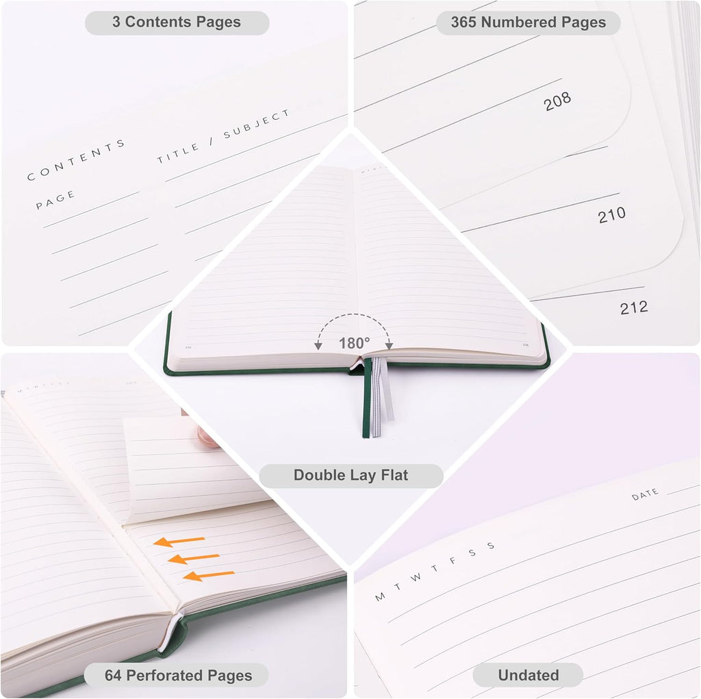 &And Per Se Lined Journal Notebook for Women&Men with Pattern, 365 Pages, 5.7'' x 8'' 100GSM Thick Paper, A5 Journals for Writing(Blush)