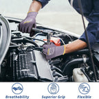 Work Gloves MicroFoam Nitrile Coated-6 Pairs,Endurance Seamless Knit Nylon,Dots on palm,Tacky Dot Grip Gloves