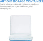 Vtopmart Food Storage Containers 2.5L / 84.5oz, 4 Pieces BPA Free Plastic Airtight Canister for Flour, Sugar, Baking Supplies, with 4 Measuring Cups and 24 Labels, Blue