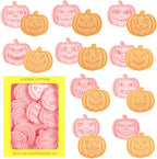 10 Pcs Halloween Cookie Cutters Set with Plunger Stamps, 3D Pumpkin Plastic DIY Cookie Molds for Halloween Party Treat, Baking, Fondant, Cake Decor (F10)