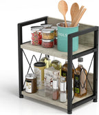 Aduanbang Coffee Bar Accessories Organizer, 2 Tier Wooden Kitchen Counter Shelf, Coffee Organizer Station for Countertop, Condiment Rack for Mugs, Cups, Cream, Syrup