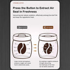 LOEZ Coffee Bean Storage Container Airtight, Lid Sealed with Press-Down Vacuum, Borosilicate Glass Coffee Canister, Food Storage, Coffee Bar for Ground Coffee, Tea, Beans, Spices (Large - Gray)