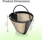 GoodCups 2-Pack Reusable #4 Cone Coffee Filters for Cuisinart 10–14 Cup Brewers (DCC-3200, DCC-1200, DCC-3400) & Ninja Coffee Makers, Stainless Steel Mesh, Permanent, Dishwasher-Safe
