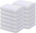 Kitinjoy 100% Cotton Waffle Weave Kitchen Towels, 12-Pack Super Soft and Absorbent Dish Towels for Drying Dishes, Kitchen Hand Towels, 13 in x 28 in, White