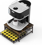 Coffee Pod Holder For Counter, Coffee Pod Drawer for Keurig Pod Storage Drawer Holder, 72 Capacity Pods Storage Organizer for Keurig Pod Storage with Sliding Baskets for Coffee Station, Brown