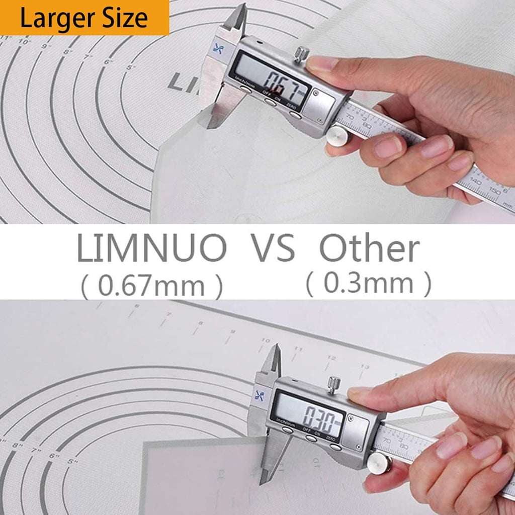 Silicone Pastry Mat Extra Thick Non Stick Baking Mat, Fondant Mat,Counter Mat,Dough Rolling Mat, Oven Liner, Pie Crust Mat