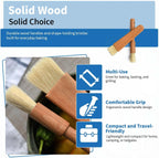 ANGEL’S PEEL LOUNGE Pastry Brush for Baking - Basting Brush with Wooden Handle Flat and Round Heads - Food Brushes for Cooking - Best for BBQ, Egg, Butter, Oil and Sauce – 2 PCS