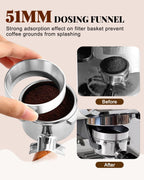 Espresso Accessories Kit, 53mm Espresso Tampera and Dosing Funnel Set, WDT Tool Espresso, 53.5mm Puck Screen, Tamper Mat, Coffee Espresso Accessories Kit for 51 mm Portafilter Barista Tools