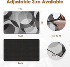 Arttown Coffee Mat for Countertops, Circular Geometric Modern Grey White Black Dish Drying Mat 2 Pcs for Kitchen Bar Accessories, Coffee Maker Espresso Machine Dish Rack Hide Stain Rubber 12x19in