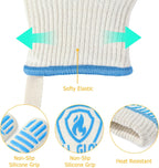 QUWIN BBQ Gloves, Oven Gloves 1472℉ Extreme Heat Resistant, Grilling Gloves Silicone Non-Slip Oven Mitts, Kitchen Gloves for BBQ, Grilling, Cooking, Baking-1 Pair… (Blue, One Size(Long Cuff))