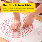Silicone Pastry Mat for Rolling Dough Non Slip Extra Large 20''×28'',Silicone Baking Mat Nonstick,Non Stick Dough Kneading Cutting Mat with Measurement for Fondant Pie Bread Cookie (Red-XL)