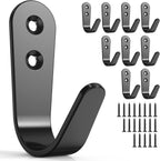 10PCS Hooks - Wall Mount Coat Hooks with 20 Screws for Hanging Coats, Towels, Backpacks, Hats, Dog Leashes, Coffee Mugs