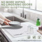 Large Stone Drying Mat for Kitchen Counter, 24" × 16" Diatomite Dish Drying Mat, Quick Dry Stone Mats, Ultra Absorbent Natural Diatomaceous Earth Mats for Dished, Bottles, White