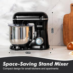 Kitchen in the Box Stand Mixer, 3.5 QT Small Electric Kitchen Mixer, 10-Speed Portable Lightweight Food Mixer with Stainless Steel Bowl, Egg Whisk, Dough Hook, Beater (Black)