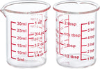 High Borosilicate Glass Measuring Cup with V-Shaped Spout, 30ml (1oz) | Pack of 2 – Precision Glass Measuring Cup for Kitchen & Bar