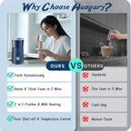 Huogary Milk Forther Simple Milk Frother and Steamer 2-in-1 Milk Steamer with Hot Milk Foam and Hot Milk for Latte, Macchiato, Cappuccinos (blue), medium