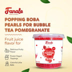 Fanale Pomegranate Popping Boba Pearls, Vegan, Non GMO, Gluten Free, Fat Free, Perfect for Bubble Tea, Smoothies, Ice Cream, Desserts, and Beverages.