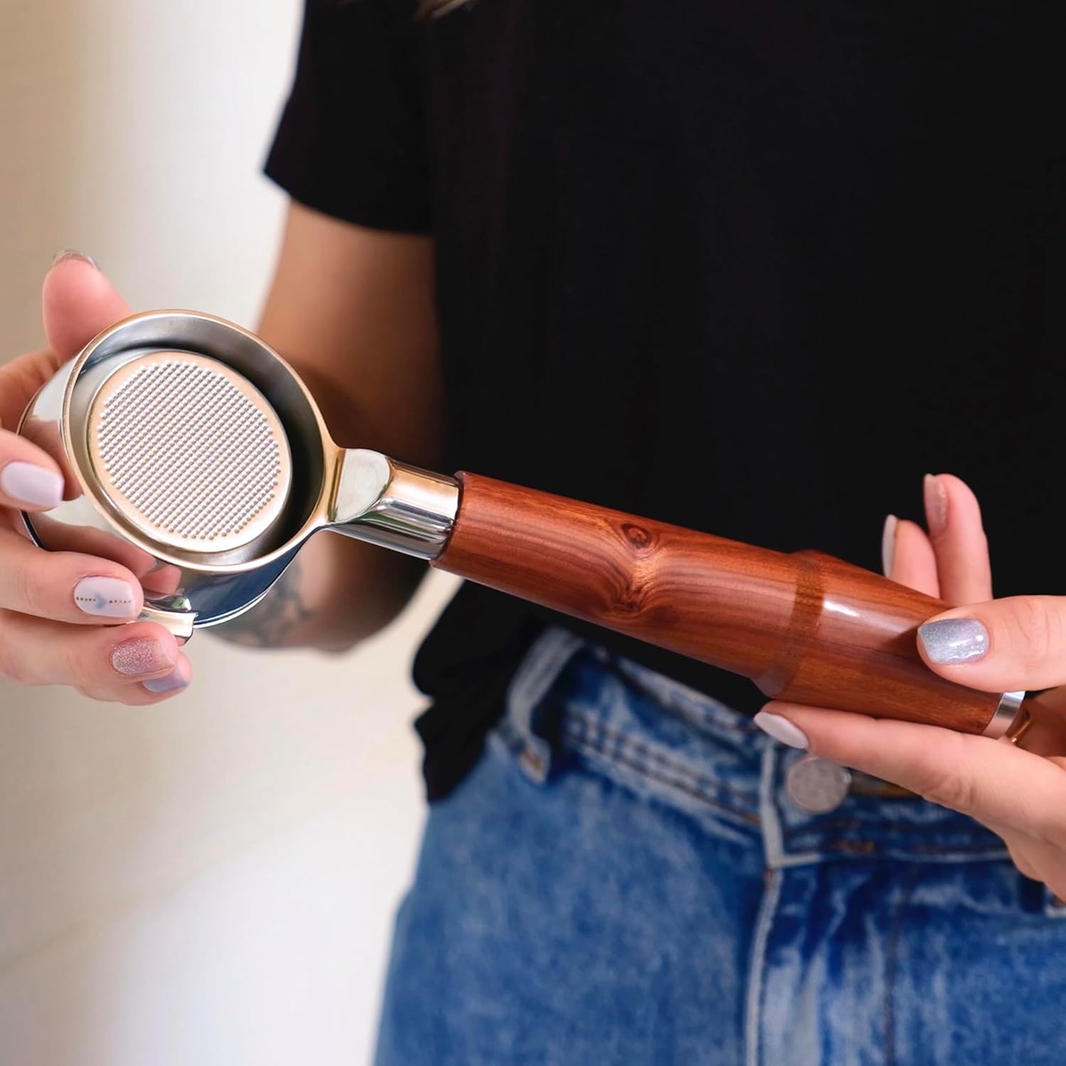 54mm Espresso Tamper Kit For Breville Espresso Machines Includes Bottomless Portafilter, Leveling Tool, Coffee Tamper, WDT Tool, Dosing Funnel and Puck Screen Set