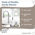 Countertop and Vanity Tray - 2 PC Small 7.7" Silicone Bathroom Trays, Kitchen Soap Tray, Dish Sponge Soap Holder Kitchen Sink Organizer Caddy, Bathroom Counter Trays for Lotion Dispenser