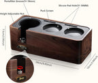 Bincoo Espresso Tamper Station - Walnut Wood Espresso Organizer for Storage 51-58mm Tamper,Distributor,Portafilter,Puck Screen,Coffee Station Holder for Coffee Bar, Adjustable Height