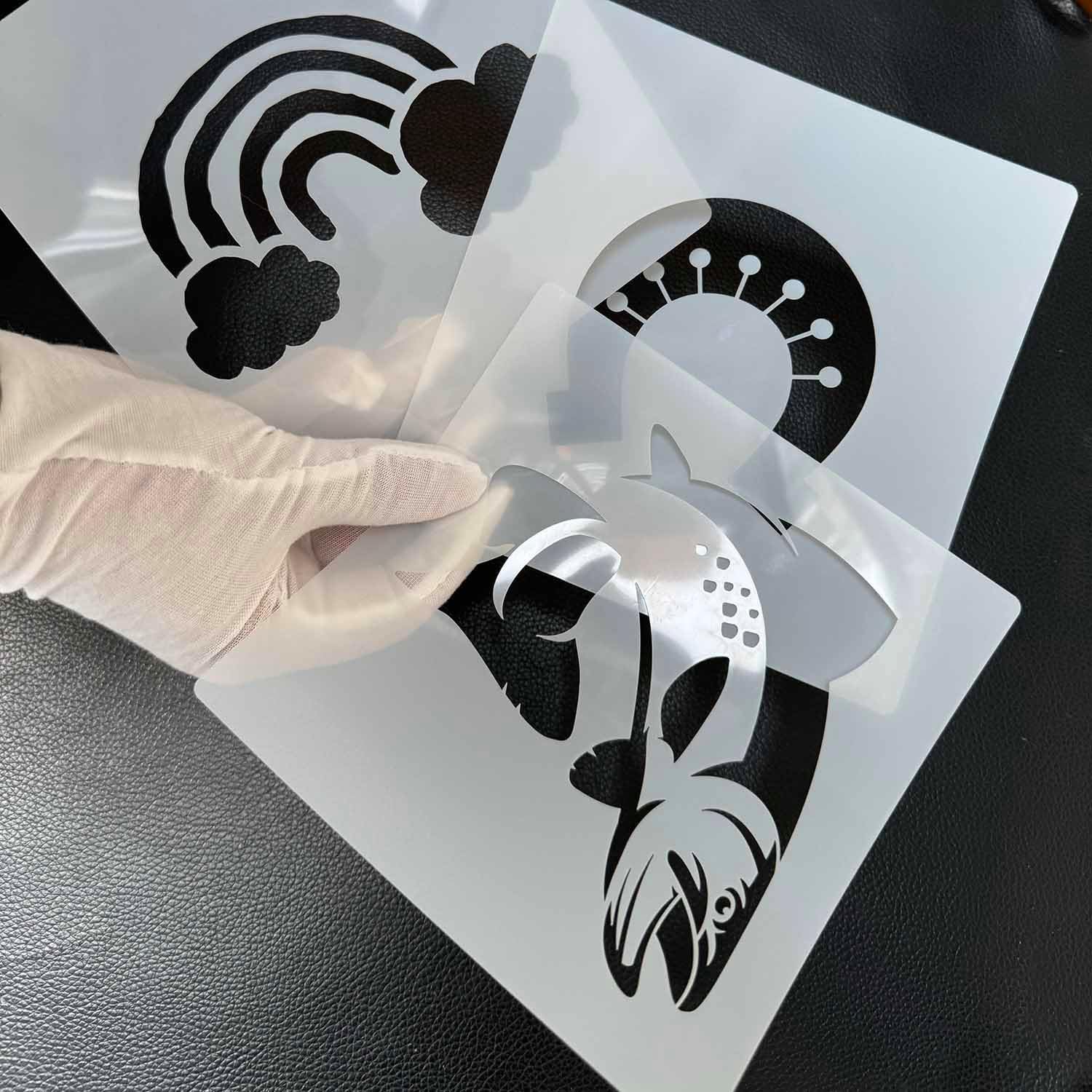 MAGJUCHE Grass Stencil 6 Inches, Reusable Grass Stencil for Painting DIY Crafts Decor