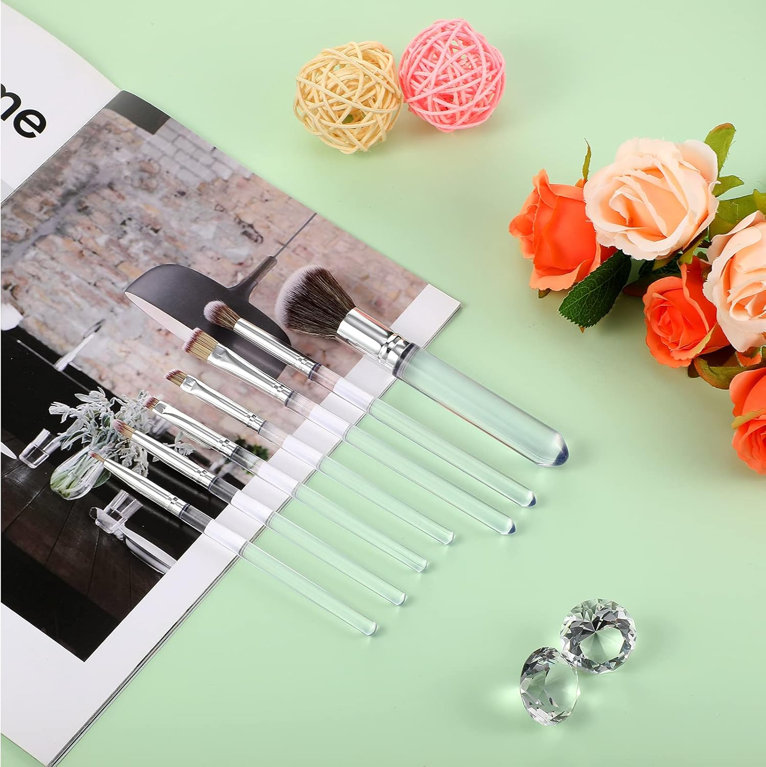 Patelai 10 Pcs Food Safe Paint Brushes Fondant Tools for Cake Baking Chocolate Sugar Cookie Decoration Cake Brushes for Luster Dust Pastry Decorating Supplies with Fondant and Gum Paste Tool(Clear)