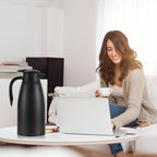 Thermal Coffee Carafe, Updated Insulated Stainless Steel Coffee Carafes for Keeping Hot Coffee & Water Hot Beverage-12Hours, Double Walled Vacuum Coffee Carafe (black)