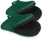 1 Pair Short Oven Mitts, Heat Resistant Silicone Kitchen Mini Oven Mitts for 500 Degrees, Non-Slip Grip Surfaces and Hanging Loop Gloves, Baking Grilling Barbecue Microwave Machine Washable