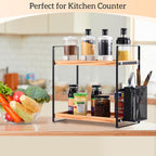 LEMIKKLE Coffee Bar Accessories and Coffee Mug Cup Holder, kitchen organizers and storage,Spice Rack Organizer for Countertop,Kitchen(basket)