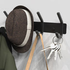 VAEHOLD Wall Hooks, Heavy Duty Aluminum Towel Hooks for Hanging Coat, Hat, Key, Clothes, Closet Hook Wall Mount for Kitchen, Bathroom, Office (“C“ Shape Coat 4 Hooks 2 Pack)