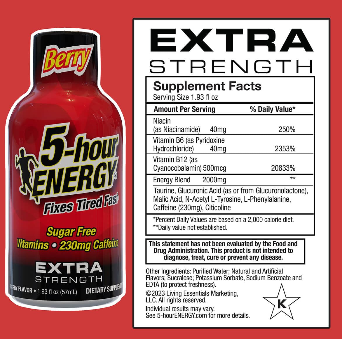 5-Hour Energy Extra Strength Shots Variety Pack, 30 Count (1.93 fl oz) - Extra Strength Berry, Tidal Twist, Strawberry Banana Flavors