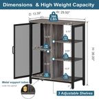 BON AUGURE Liquor Cabinet Bar for Home, Farmhouse Coffee Storage Cabinet for Kitchen, Small Wood Sideboard Buffet Station Cabinets with Door (Dark Grey Oak, 36")