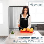 HANEE Cotton Aprons for Women and Men | Cross-Back Apron with Pockets