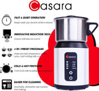 Casara 4-in-1 Electric Milk Steamer and Frother,27oz Stainless Steel Pitcher,Hot and Cold Foam Maker and Milk Warmer for Lattes,Cappuccinos,Macchiato