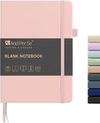 &And Per Se Blank Journal Notebook, 160 Pages, 5.7 x 8 inches College Ruled Thick Paper Notebook Journals for Writing, Hardcover Notebook(1 Pack, pink)
