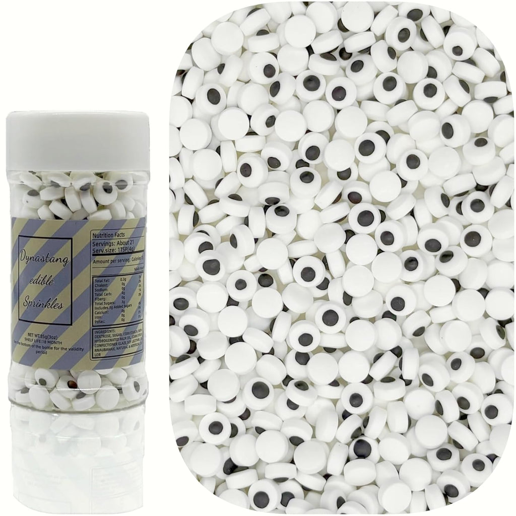 Dynastang 7mm Mini Eyes Sprinkles Halloween Edible Eyes Cake Decoration Cupcake Toppers Cookie Decorating Perfect for Cakes, Cupcakes, Desserts Toppings 3OZ