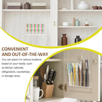 9.8” Acrylic Straw Holder with Double Sided Adhesive Tape Reusable Tumbler Straw Organizer Storage Container for Counter Cabinet Cupboard Kitchen( Large)