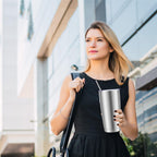 Pandance 20oz Stainless Steel Insulated Tumblers with Lid and Straw Bulk, Double Wall Vacuum Water Cups for Hot & Iced Coffee Drinks Travel Mug (Silver, 12 pack)