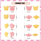 Butterfly Cookie Cutters 8 Pcs Plastic Biscuit Cutter Set 3D Pressable Cake Baking Fondant Embosser Stamps for Party Decoration Pastry Tools (F8)