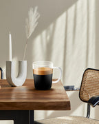 LUXU Glass Coffee Mugs(Set of 2)-17 oz,Clear Beer Mugs,Glass Tea Cups with Comfortable Handle,Lead-free Drinking Glasses,Perfect for Latte,Espresso,Juice,Water,Milk or Hot and Cold Beverage